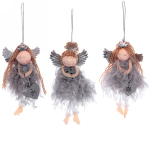 Украшение новогоднее подвесное «Девочка - Ангел» 16 см, серебро