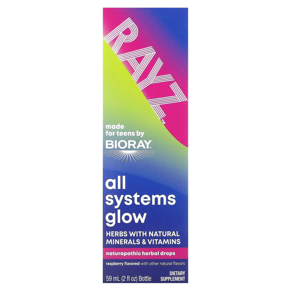 Bioray, Rays, All Systems Glow, для подростков, малина, 59 мл (2 жидк. унц.)