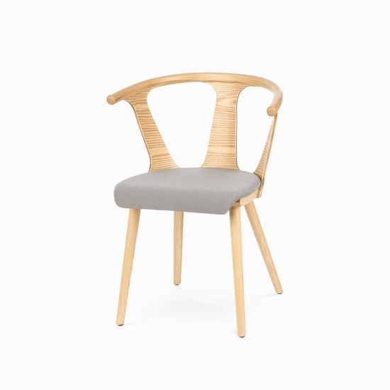 Стул Yard деревянный с серой тканью 