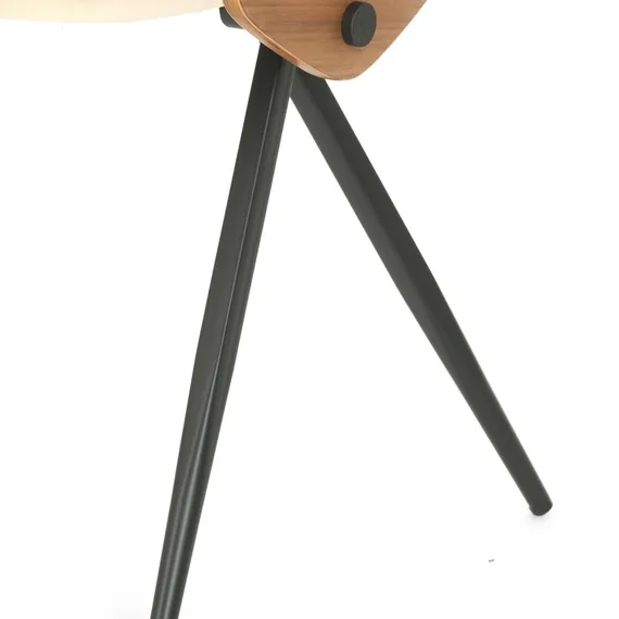 Обеденный стул Dune, бежевая экокожа, спинка орех