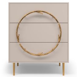 Комод Арт Колор matte Стайл Голд с 3 ящиками Серый агат матовый