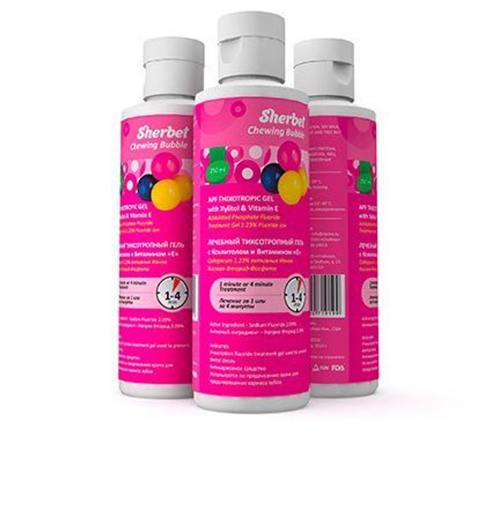 Гель реминерализующий АПФ Sherbet APF Thixotropic Gel, вкус Жевательная резинка (Chewing Bubble), объем 500 мл.