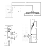 Встраиваемый смеситель для душа с изливом, троп. и ручным душем BLAUTHERM 941512RPK300CUC медь