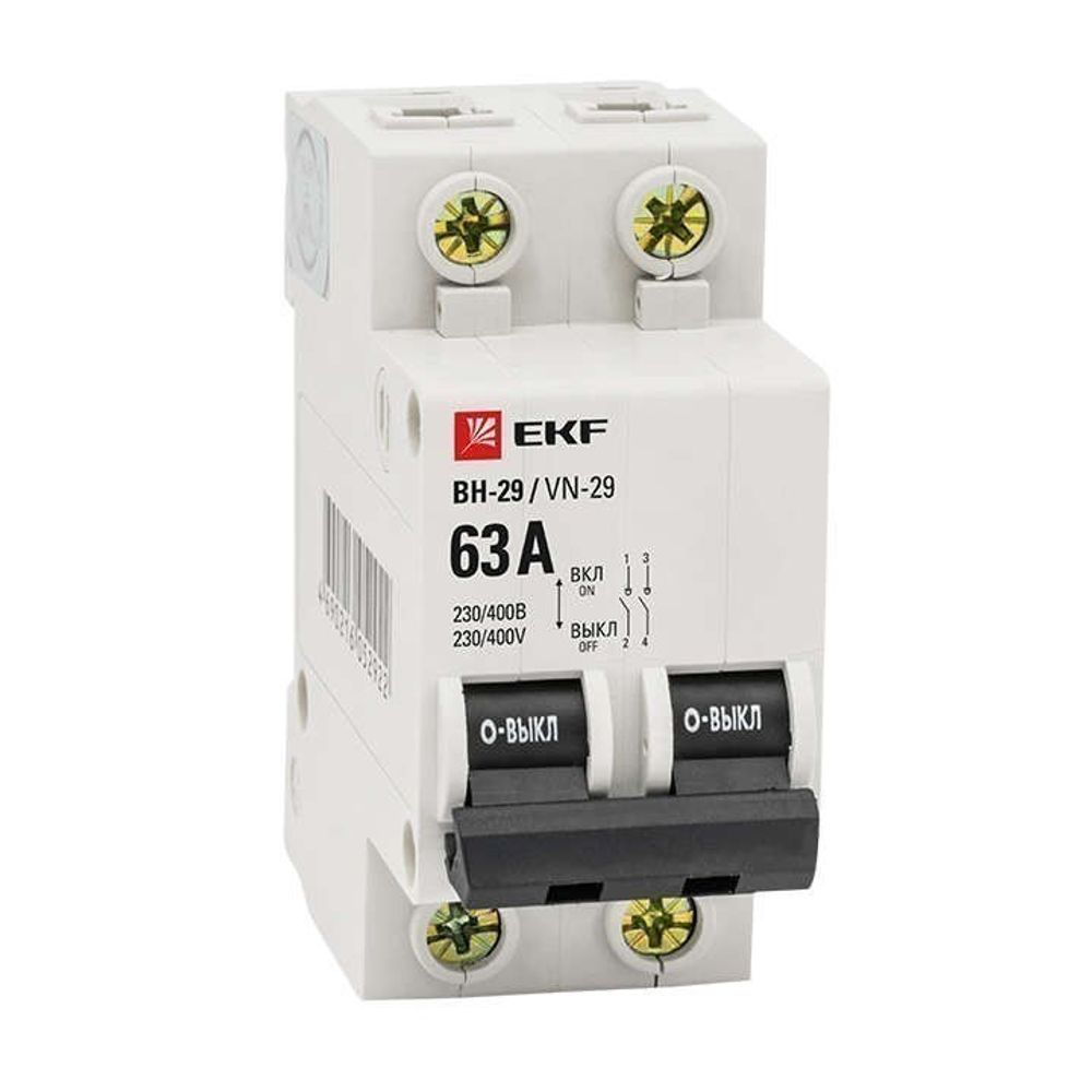 Выключатель автоматический 2п 63А EKF