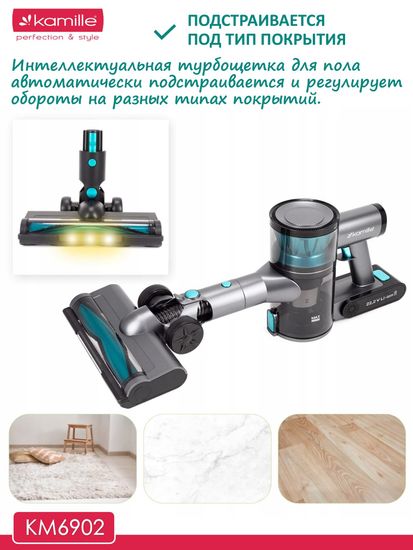 Пылесос беспроводной вертикальный 2 в 1 Kamille KM 6902