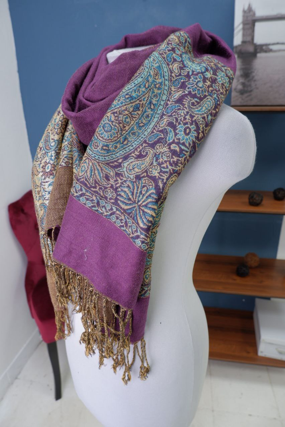 Шарф с шерстью