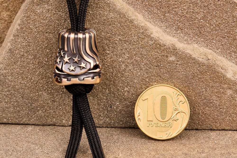 Бусина для темляка Флаг США (бронза) от мастерской Братьев Пешковых