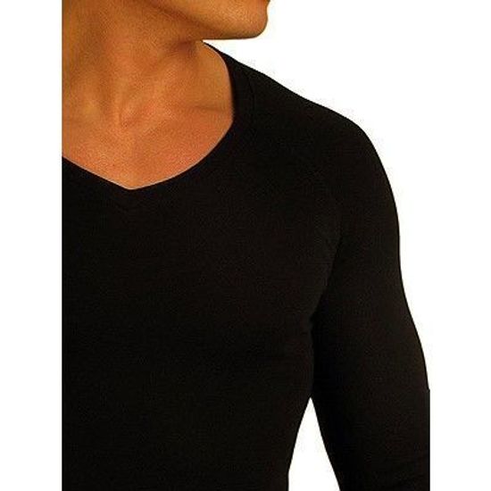 Мужской лонгслив черный v-образным вырезом Doreanse 2980