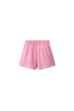 ZARA КОМПЛЕКТ ИЗ ТОПА И ШОРТОВ С ХЛОПКОМ И ЛЬНОМ, МЯГКИЙ РОЗОВЫЙ