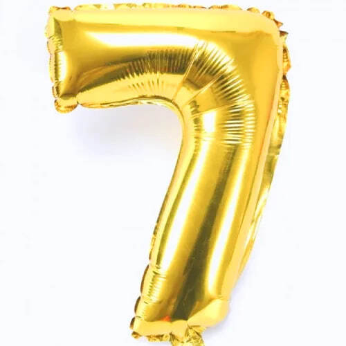 Шар фольгированный Цифра "7" золото с гелием