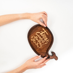 Менажница деревянная из сибирского кедра для подачи блюд и закусок с гравировкой "БУДЬ СМЕЛЕЕ! НЫРЯЙ В ЖИЗНЬ!"