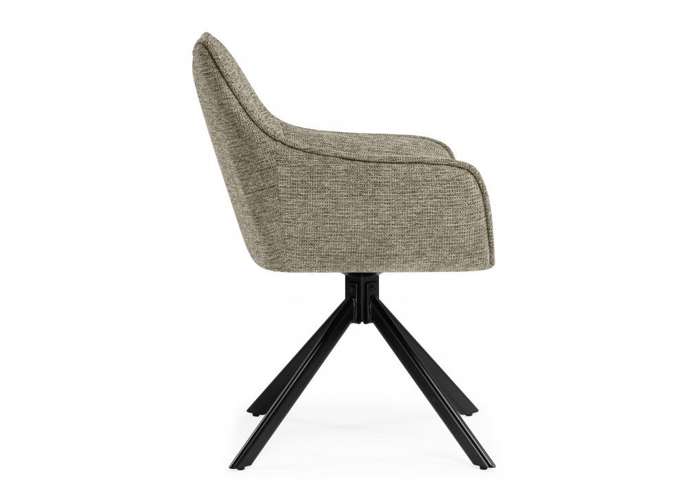 Стул на металлокаркасе Woodville Denever beige, black, ножки черные