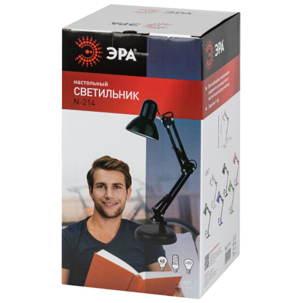 Настольный светильник ЭРА N-214-E27-40W-P розовый | Настольные светильники под лампу