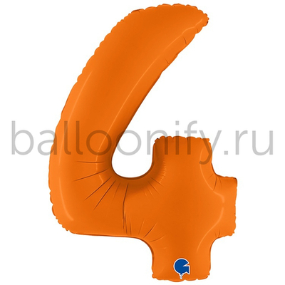 Шар ЦИФРА 4 Пастель Orange 40" 102 см