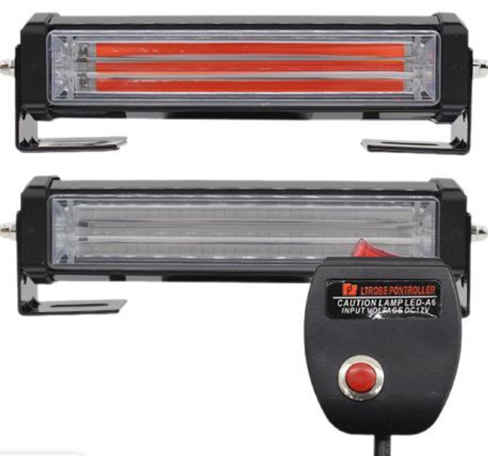 Мигалка-планка-стробоскоп Красно-Синяя 12-24V 2COB 10реж+блок упр (160*40*40) (STROB-601-COB-R/B) кт