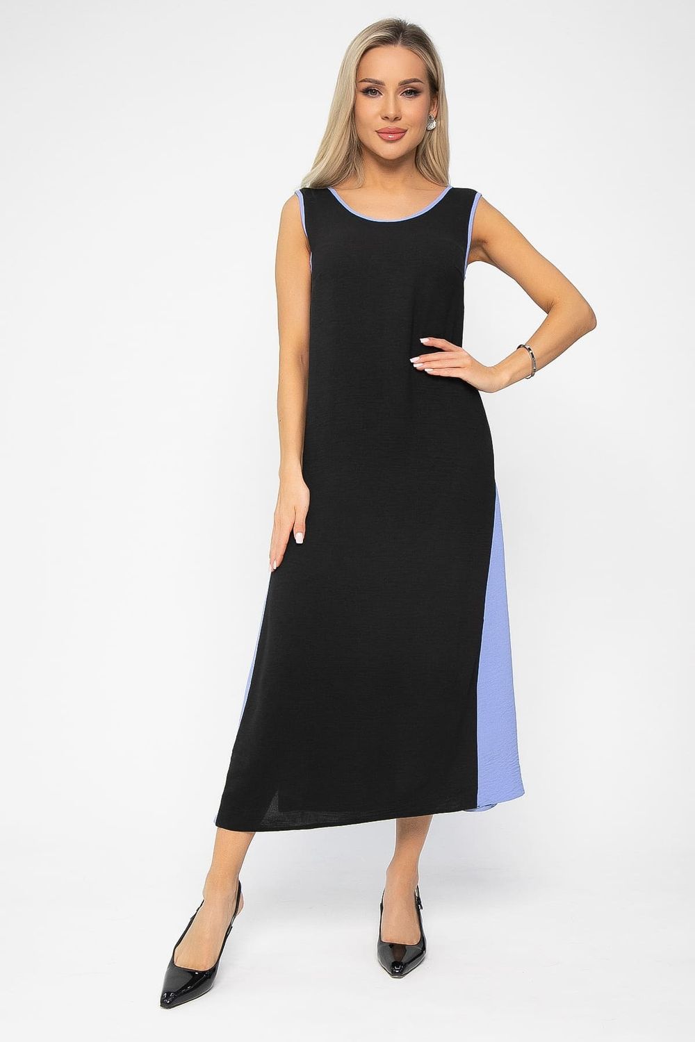 Сарафан Новый сезон (черно-голубой) П13629-10М LT Collection