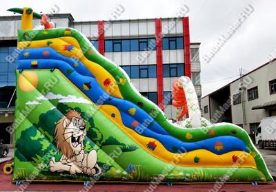 Надувной батут-горка "Тропический микс" 8*5*6 м