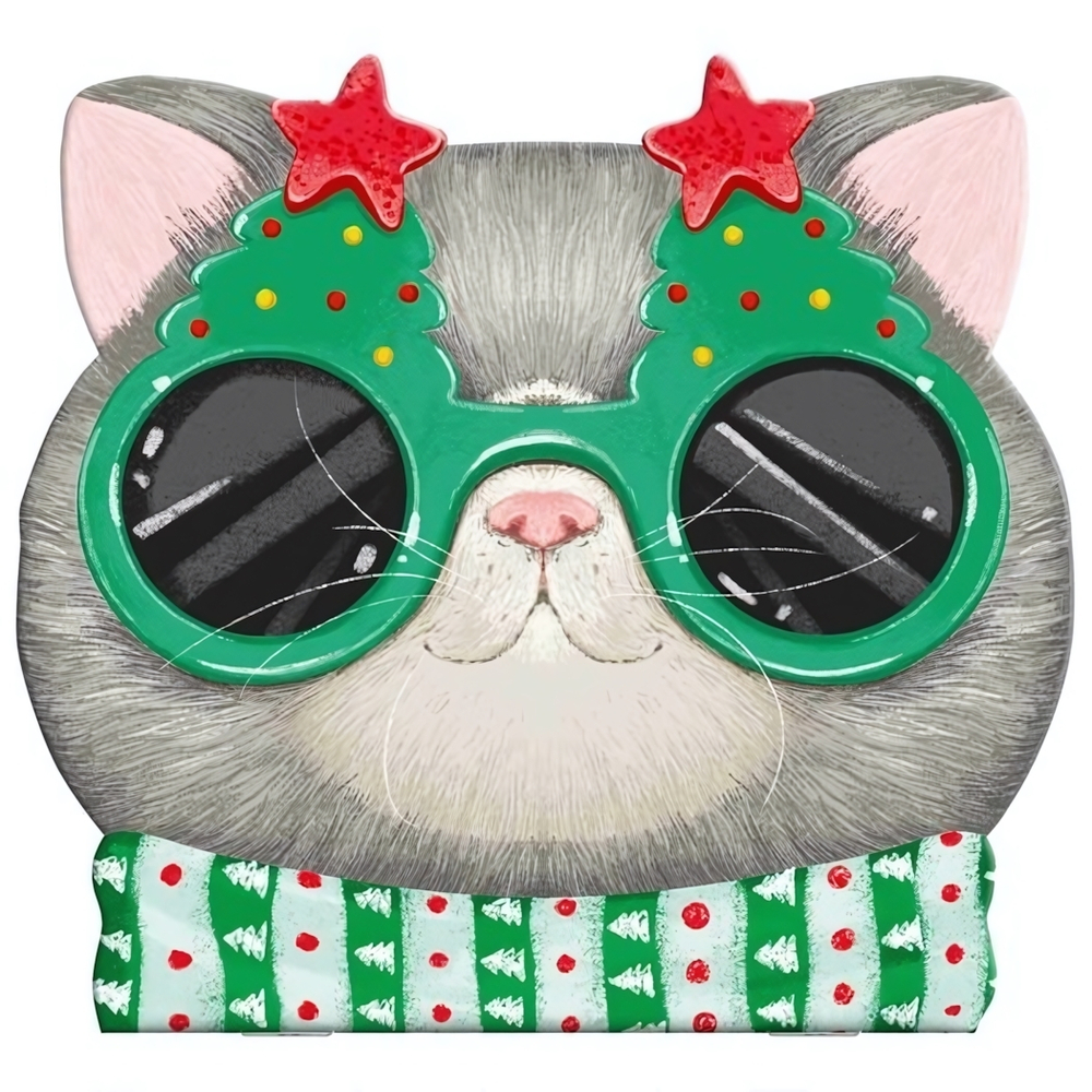 Блокнот НОВОГОДНИЙ СЕРЫЙ КОТ 12*11,7 см 30л