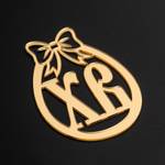 Надпись акриловая "ХВ яйцо" золотой 5,5*8 см