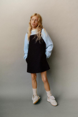 ZARA ОДНОТОННЫЙ САРАФАН, ЧЕРНЫЙ