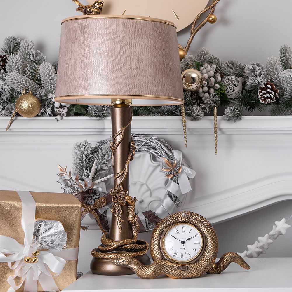 Настольные Часы Змея Линда Бронза