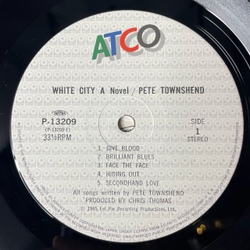 Винтажная виниловая пластинка LP Pete Townshend White City (A Novel) (Japan 1985) (Obi) Brilliant Blues