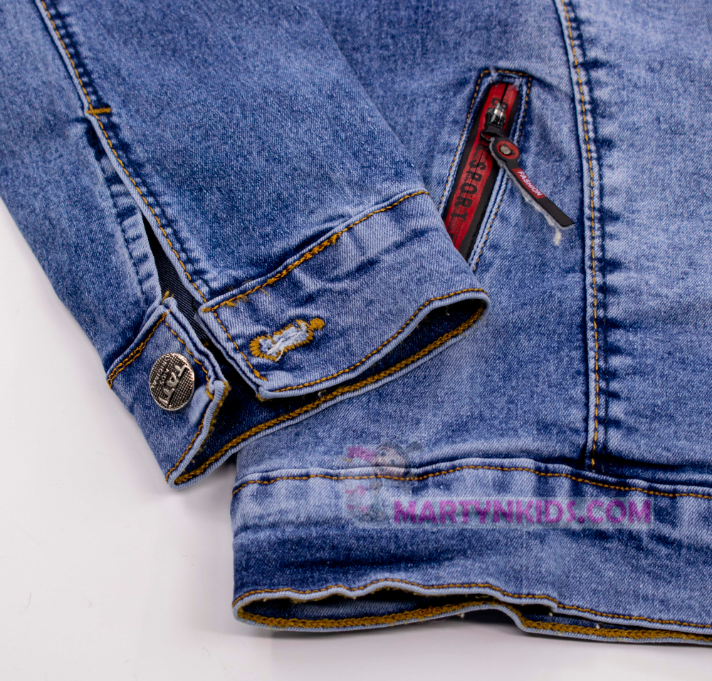 куртка джинсовая  утепленная Герб лев 3762