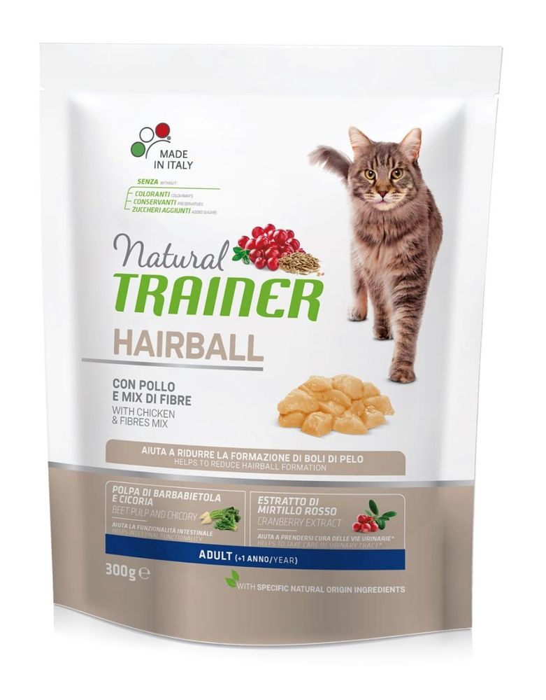 Сухой корм Trainer Natural CAT HAIRBALL ADULT WITH CHICKEN для взрослых кошек для выведения шерсти с курицей 300 г