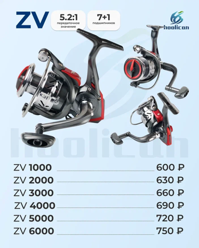КАТУШКА ( 5.2:1 ПЕРЕДАТОЧНОЕ ЗНАЧЕНИЕ) (7+1 ПОДШИПНИКОВ ) ZV 1000