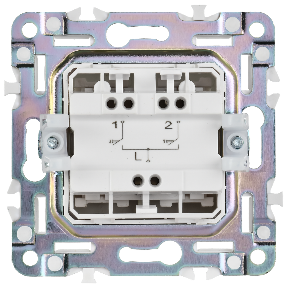 SKANDY Выключатель жалюзи 10А SK-V12S серебряный IEK