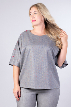 Блузка женская 3312ЛП, серый #37С093312ЛП