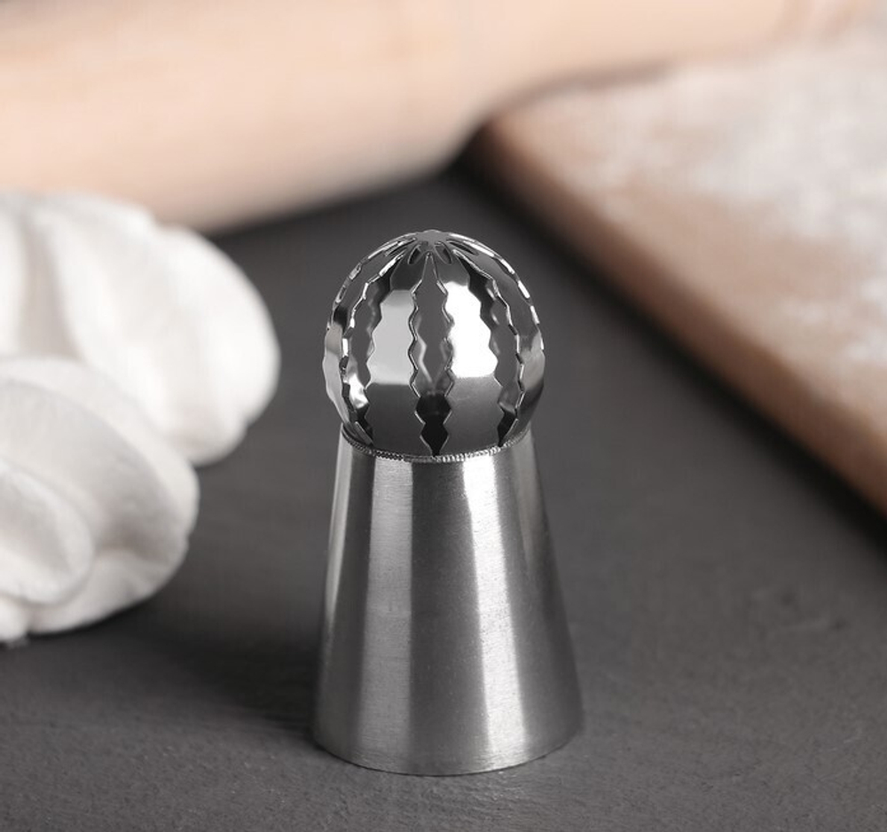 Насадка кондитерская «Сфера.Волна с цветком», d=3 см, вых. 2,3 см