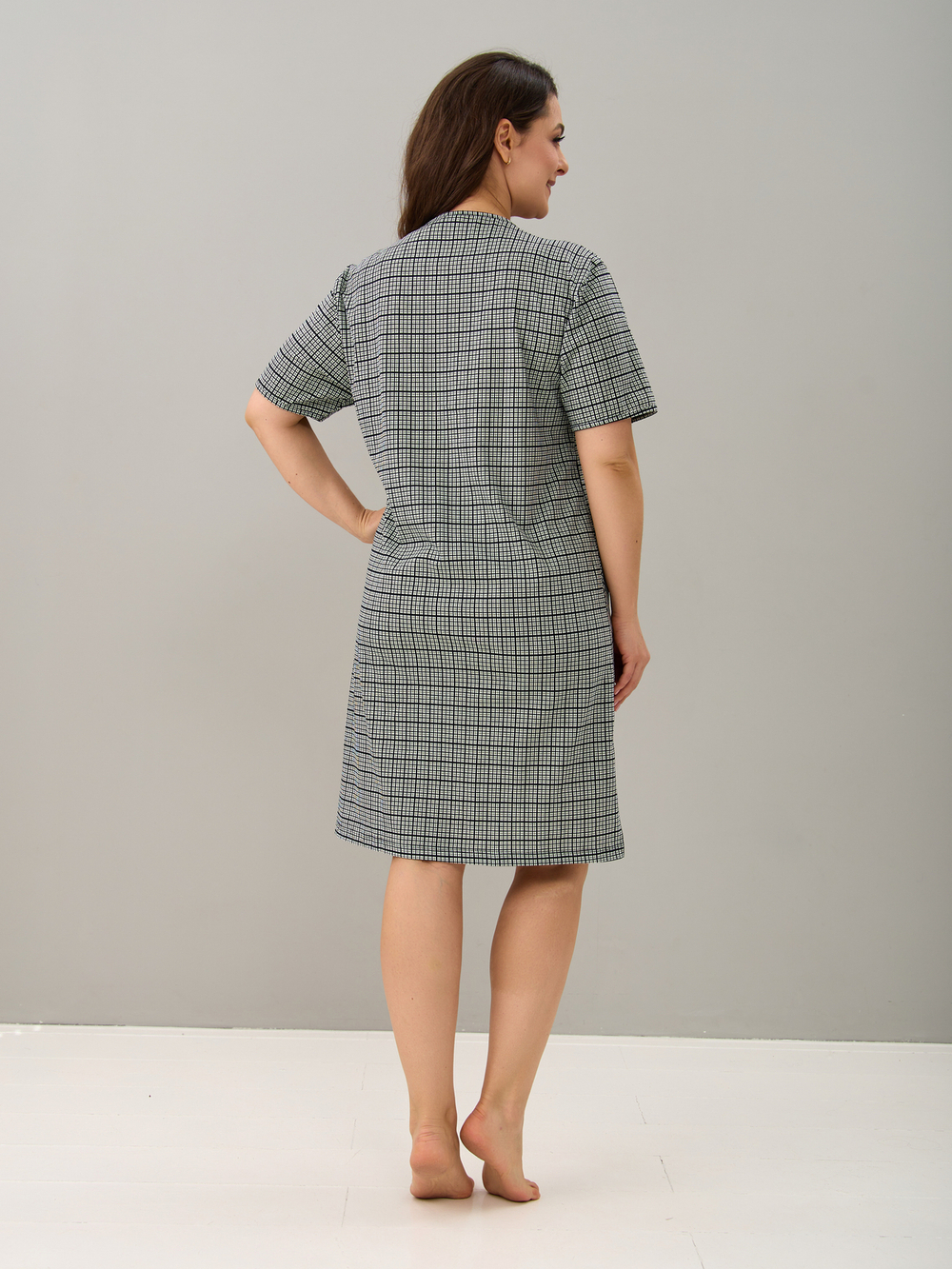 Туника Т-012/клеточкасиний-зеленая