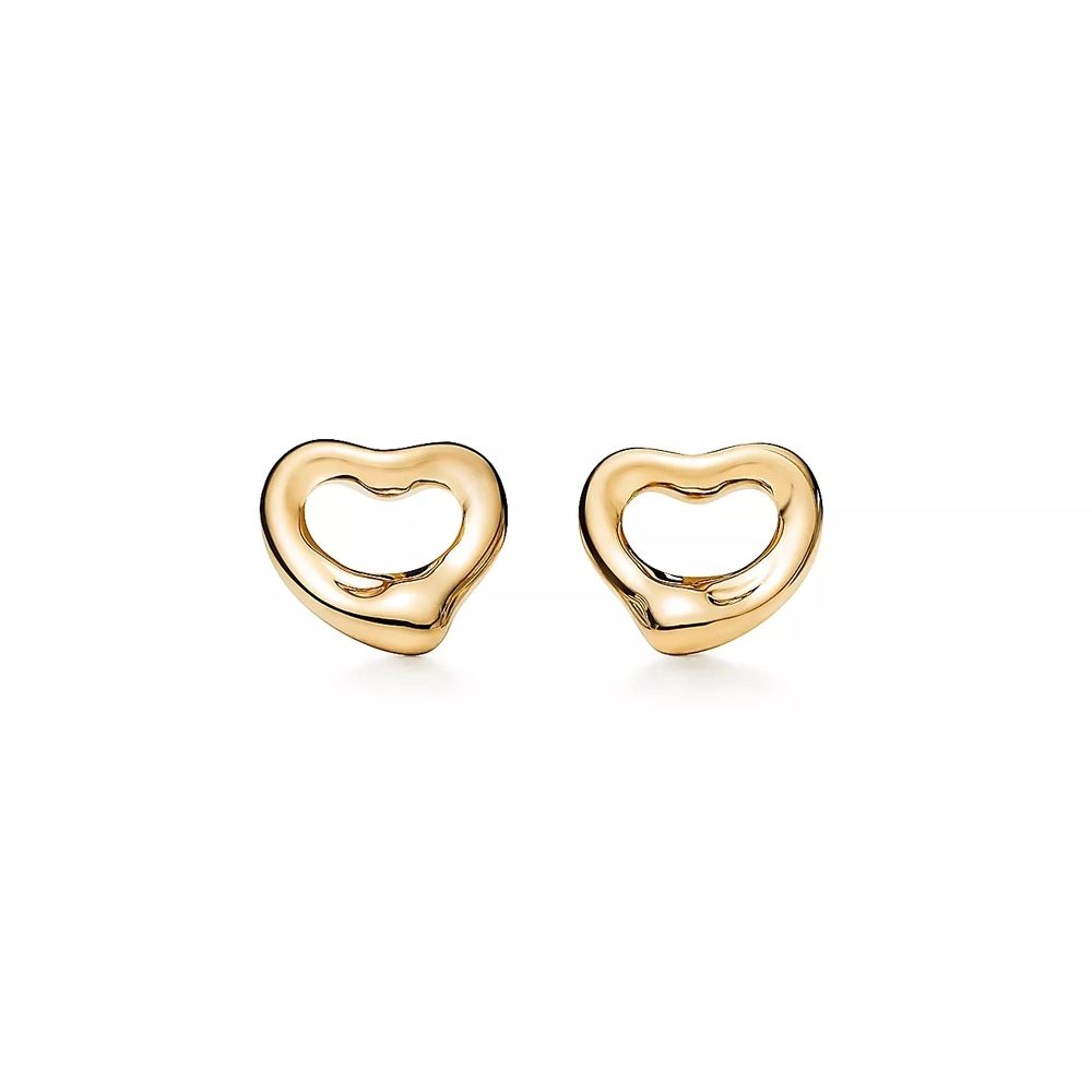 Серьги из жёлтого золота , Tiffany ,Open Heart 7 mm 💠Единственные в наличии