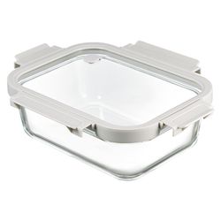 Контейнер для запекания и хранения прямоугольный Click Glass, 1,5 л, светло-серый