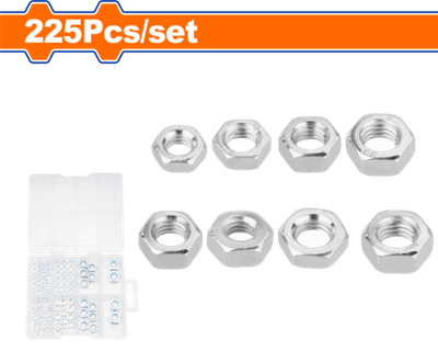 Набор шестигранных гаек 225 шт.