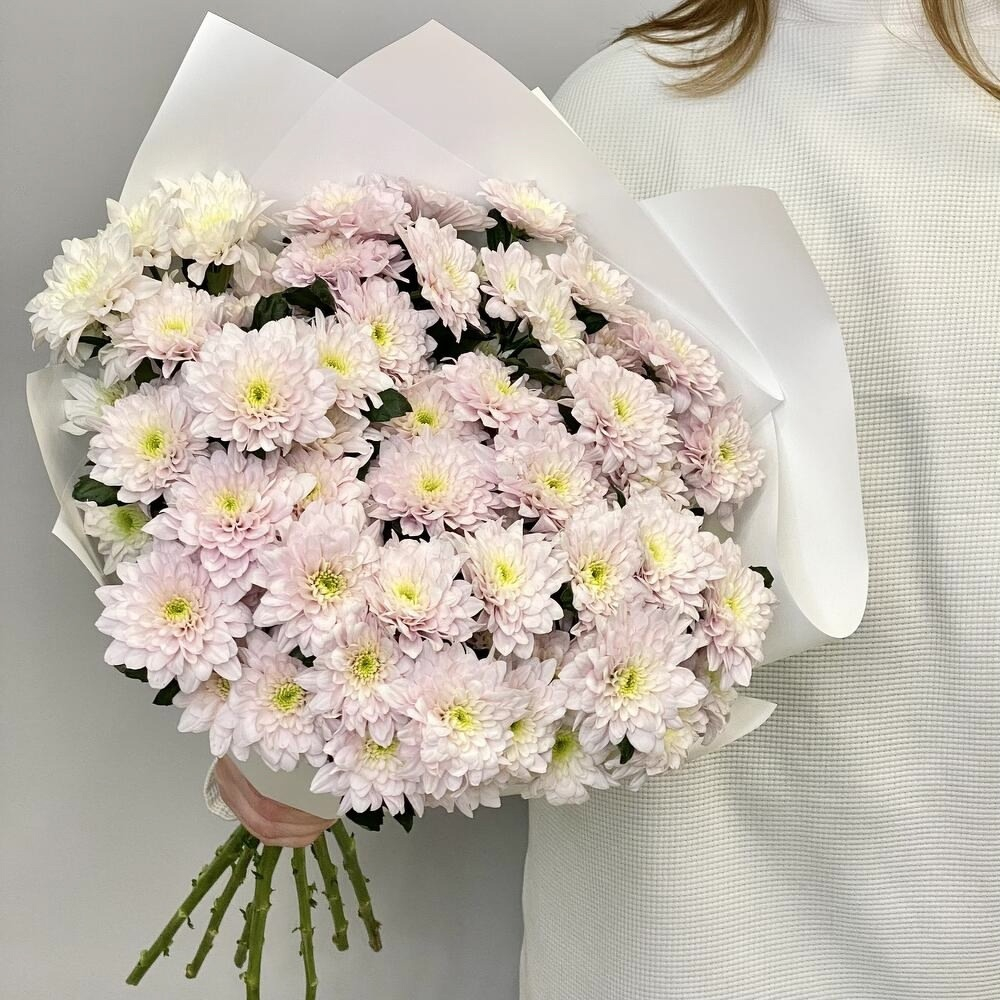 Pastela pink Букет нежно-розовых хризантем