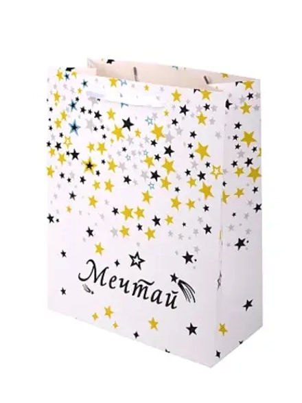 Пакет бумажный "Мечтай" 32х26х12см