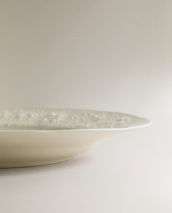 Zara Home блюдо сервировочное из фарфора, цвет кремовый, 28.4 см