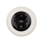 Розетка с З.К., керамика, цвет черный B1-101-03