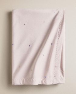 Zara Home плед детский из полиэстера, розовый, 85x120 см