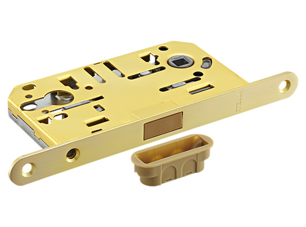 Замок с магнитной защелкой M 1885 MSG под цилиндр мат.сатин.золото (центр магнит)