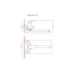 Смеситель для ванны и раковины 40к CN2201 CRON L-нос, переключатель в корпусе, ХРОМ