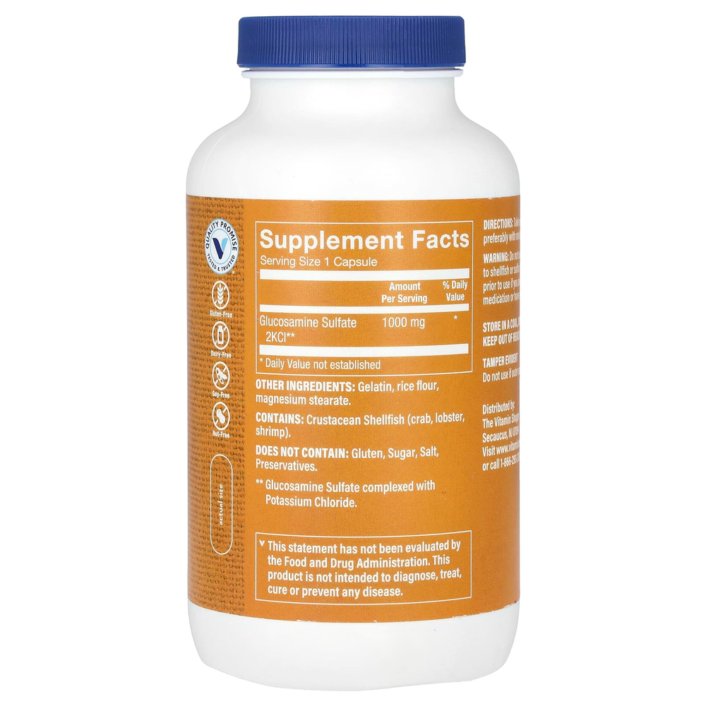 The Vitamin Shoppe, глюкозамин сульфат, 1000 мг, 240 капсул