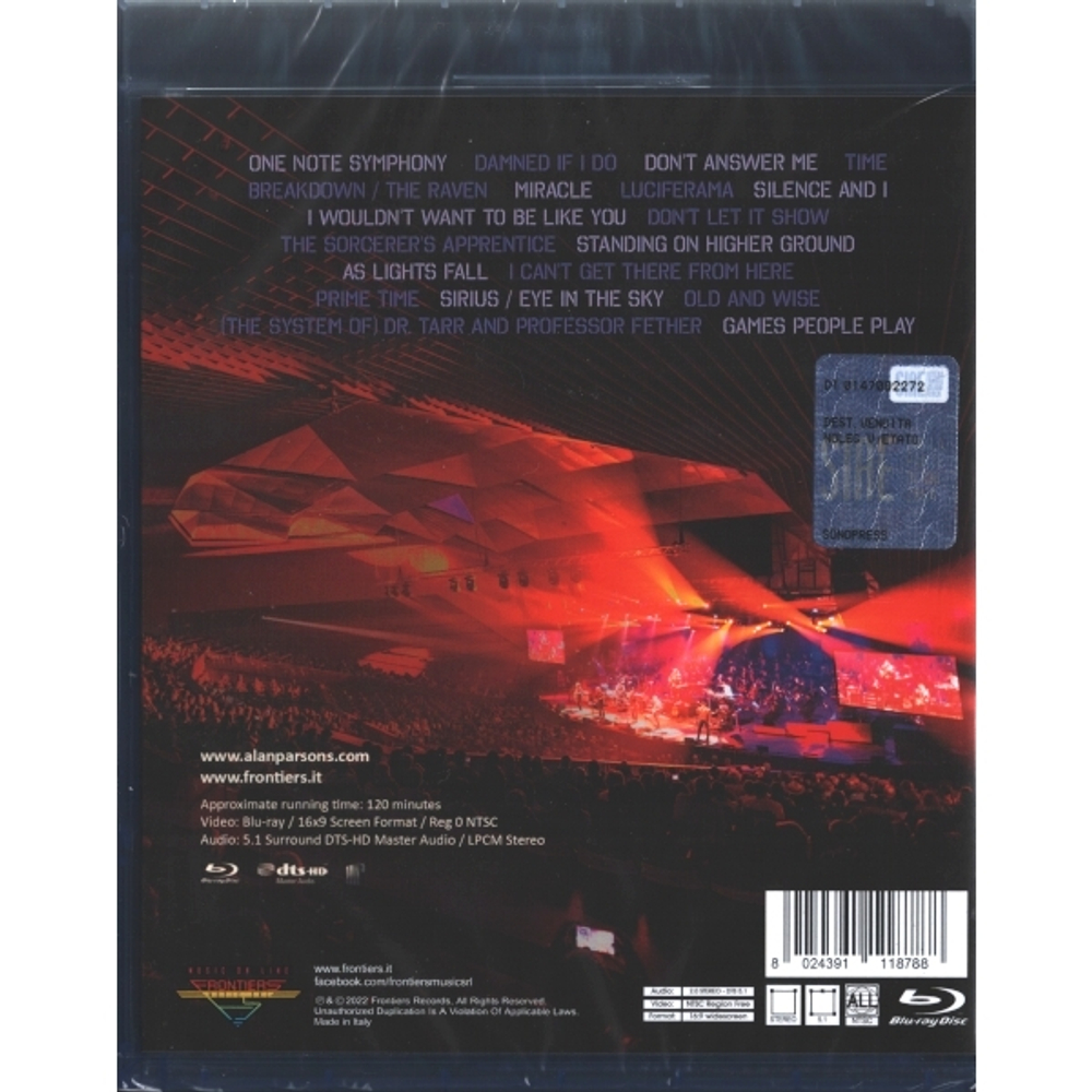 Alan Parsons With The Israel Philharmonic Orchestra / One Note Symphony (Live In Tel Aviv)(Blu-ray)