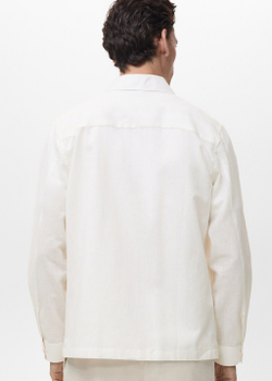 Верхняя рубашка из смесового льна с карманами