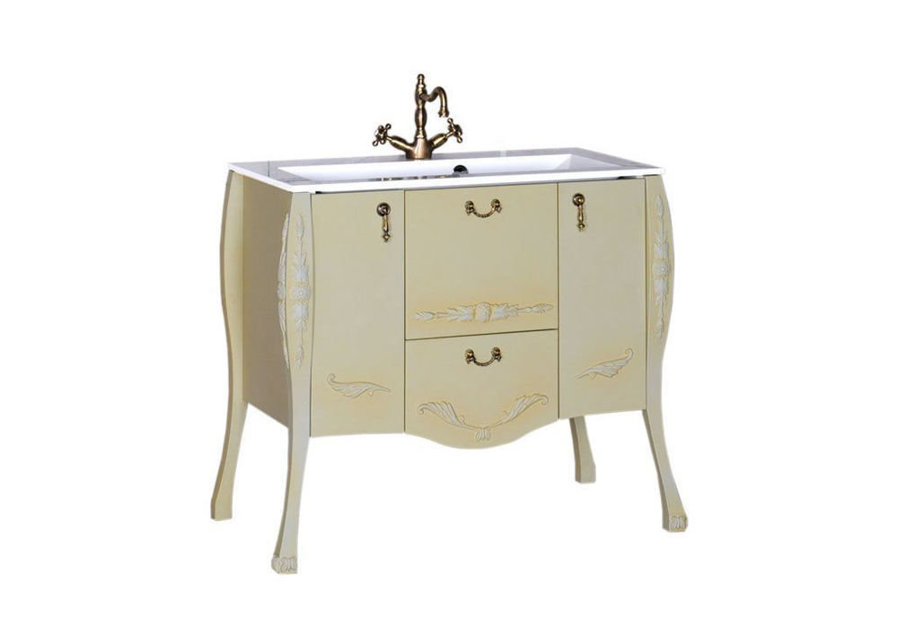 Тумба с раковиной Aquanet Виктория 90 олива