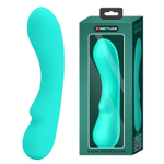 Бирюзовый изогнутый вибратор Matt - 19 см. (Цвет: бирюзовый)