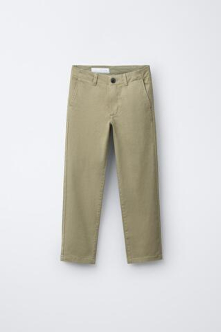 ZARA БРЮКИ ЧИНОС, ОЛИВКОВО-ЗЕЛЕНЫЙ