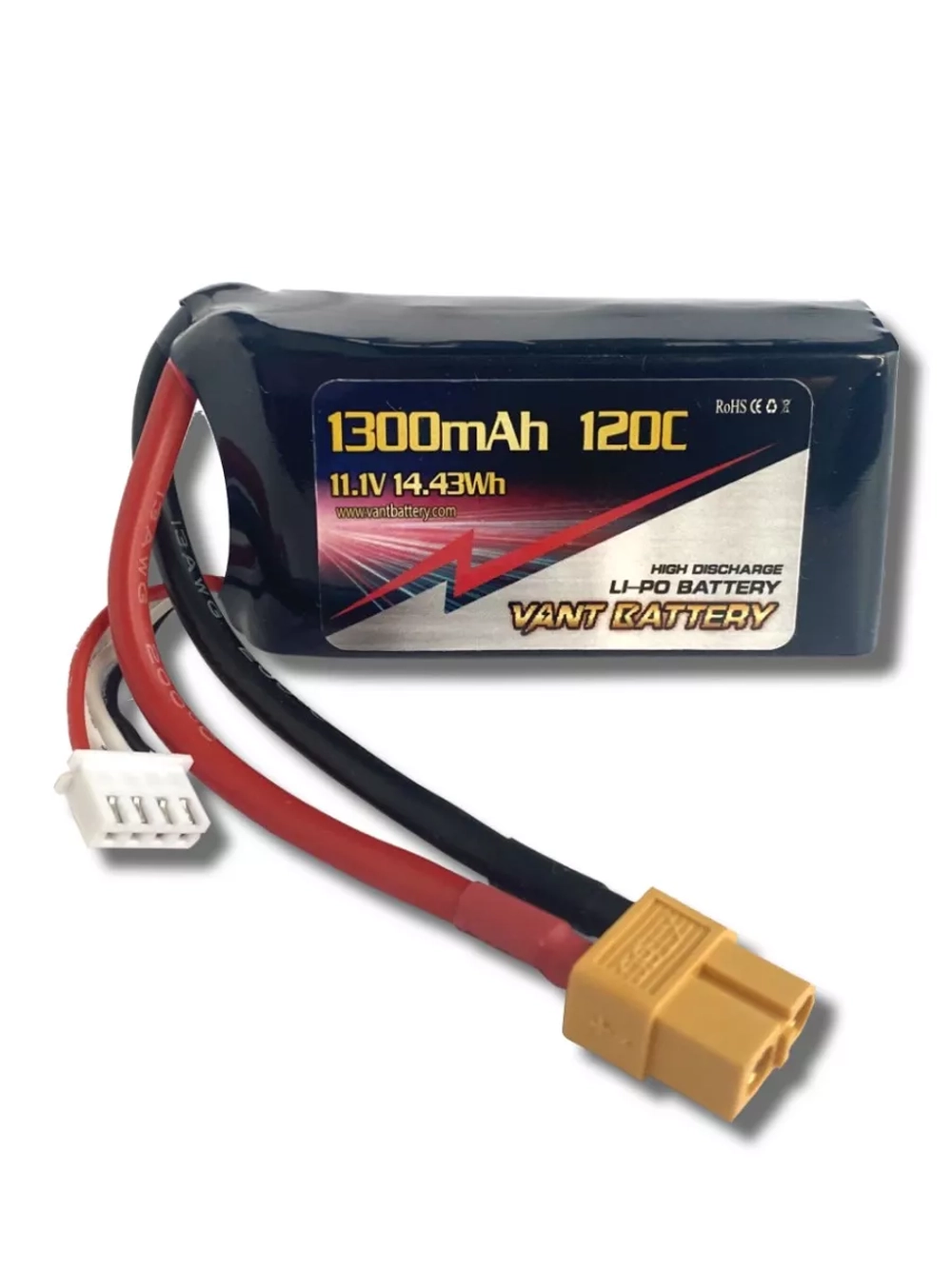 Аккумулятор Vant LiPo 11.1V 1300mAh 120C разъем XT60